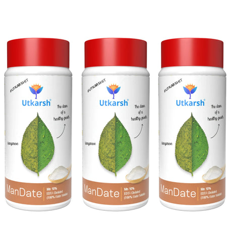 Manganese - 10% EDTA Chelated Micronutrient, 100% Water Soluble Fertilizers for Plants, Resistance to Root Pathogens, Enhances & Boosts Plant Growth | ManDate - Utkarsh Agrochem Pvt ltd. 