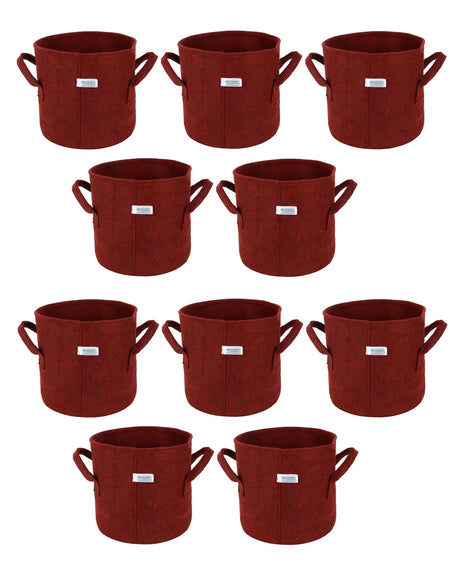 400 GSM Geo Textile Fabric Growbags- Maroon, Pack of 10 - Utkarsh Agrochem Pvt ltd. 