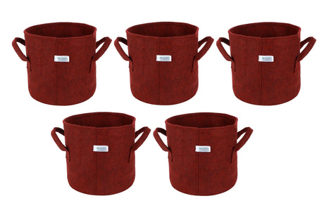 400 GSM Geo Textile Fabric Growbags- Maroon, Pack of 5 - Utkarsh Agrochem Pvt ltd. 