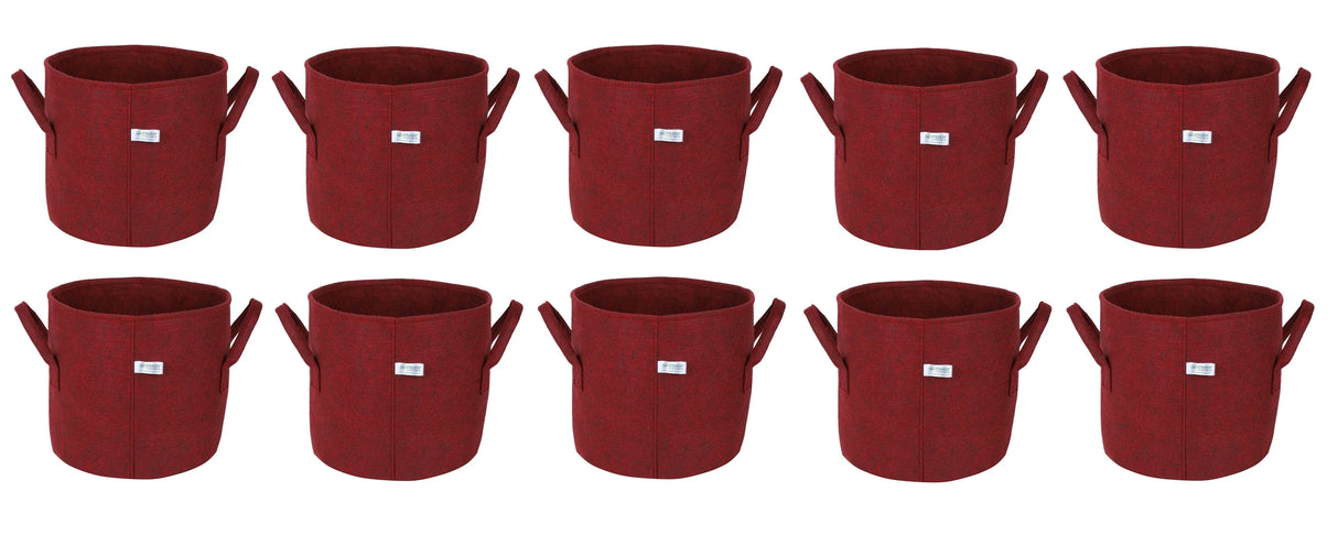 400 GSM Geo Textile Fabric Growbags- Maroon, Pack of 10 - Utkarsh Agrochem Pvt ltd. 