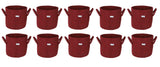 400 GSM Geo Textile Fabric Growbags- Maroon, Pack of 10 - Utkarsh Agrochem Pvt ltd. 