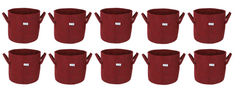400 GSM Geo Textile Fabric Growbags- Maroon, Pack of 10 - Utkarsh Agrochem Pvt ltd. 