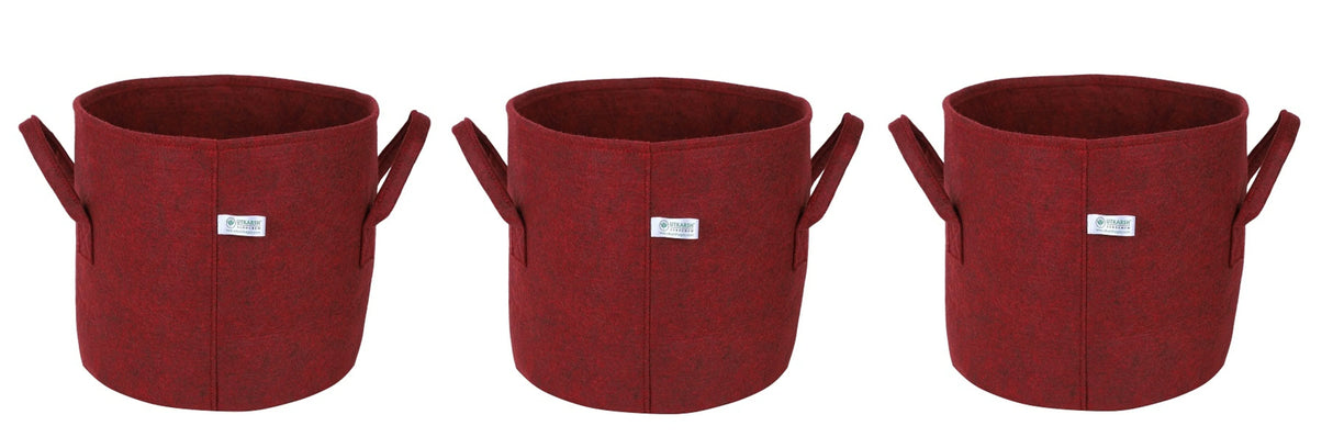 400 GSM Geotextile Fabric Growbags- Maroon, Pack of 3 - Utkarsh Agrochem Pvt ltd. 