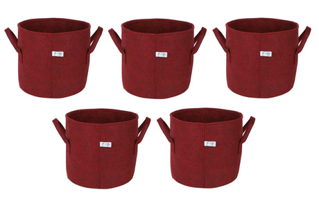 400 GSM Geo Textile Fabric Growbags- Maroon, Pack of 5 - Utkarsh Agrochem Pvt ltd. 