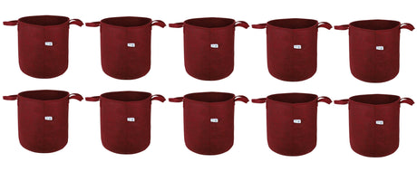 400 GSM Geo Textile Fabric Growbags- Maroon, Pack of 10 - Utkarsh Agrochem Pvt ltd. 