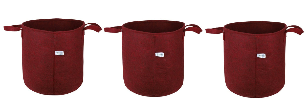 400 GSM Geotextile Fabric Growbags- Maroon, Pack of 3 - Utkarsh Agrochem Pvt ltd. 