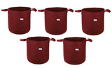 400 GSM Geo Textile Fabric Growbags- Maroon, Pack of 5 - Utkarsh Agrochem Pvt ltd. 