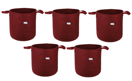 400 GSM Geo Textile Fabric Growbags- Maroon, Pack of 5 - Utkarsh Agrochem Pvt ltd. 