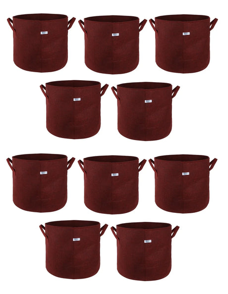 400 GSM Geo Textile Fabric Growbags- Maroon, Pack of 10 - Utkarsh Agrochem Pvt ltd. 