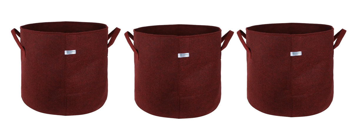 400 GSM Geotextile Fabric Growbags- Maroon, Pack of 3 - Utkarsh Agrochem Pvt ltd. 