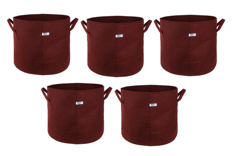 400 GSM Geo Textile Fabric Growbags- Maroon, Pack of 5 - Utkarsh Agrochem Pvt ltd. 