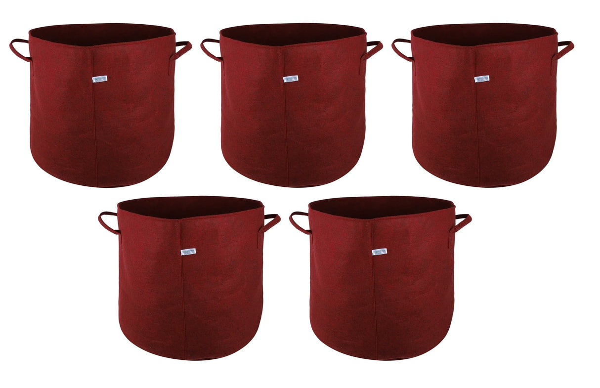 400 GSM Geo Textile Fabric Growbags- Maroon, Pack of 5 - Utkarsh Agrochem Pvt ltd. 