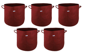 400 GSM Geo Textile Fabric Growbags- Maroon, Pack of 5 - Utkarsh Agrochem Pvt ltd. 