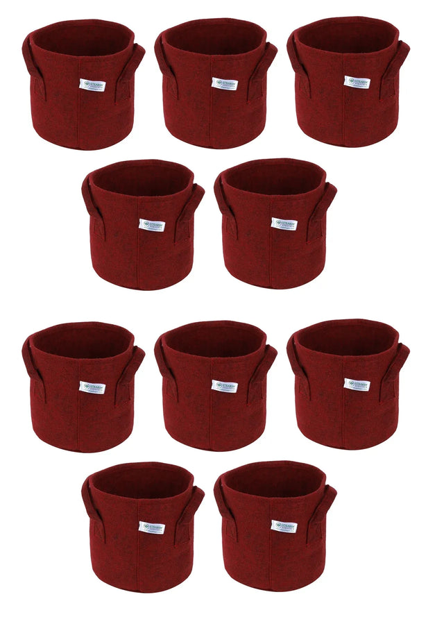 400 GSM Geo Textile Fabric Growbags- Maroon, Pack of 10 - Utkarsh Agrochem Pvt ltd. 