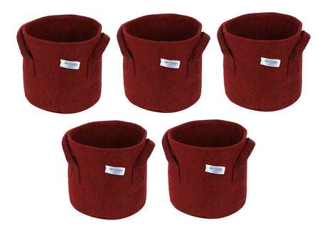 400 GSM Geo Textile Fabric Growbags- Maroon, Pack of 5 - Utkarsh Agrochem Pvt ltd. 