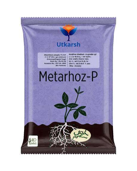 Metarhizium Anisopliae 1% W.P. 1 x 10^8 CFU/gm min. Bio Insecticides for Plants, Crops and Home Gardening - Metarhoz-P - Utkarsh Agrochem Pvt ltd. 