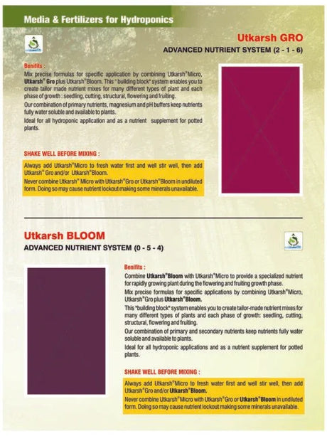 UTKARSH Media and Fertilizers For Hydroponics Brochure - Utkarsh Agrochem Pvt ltd. 