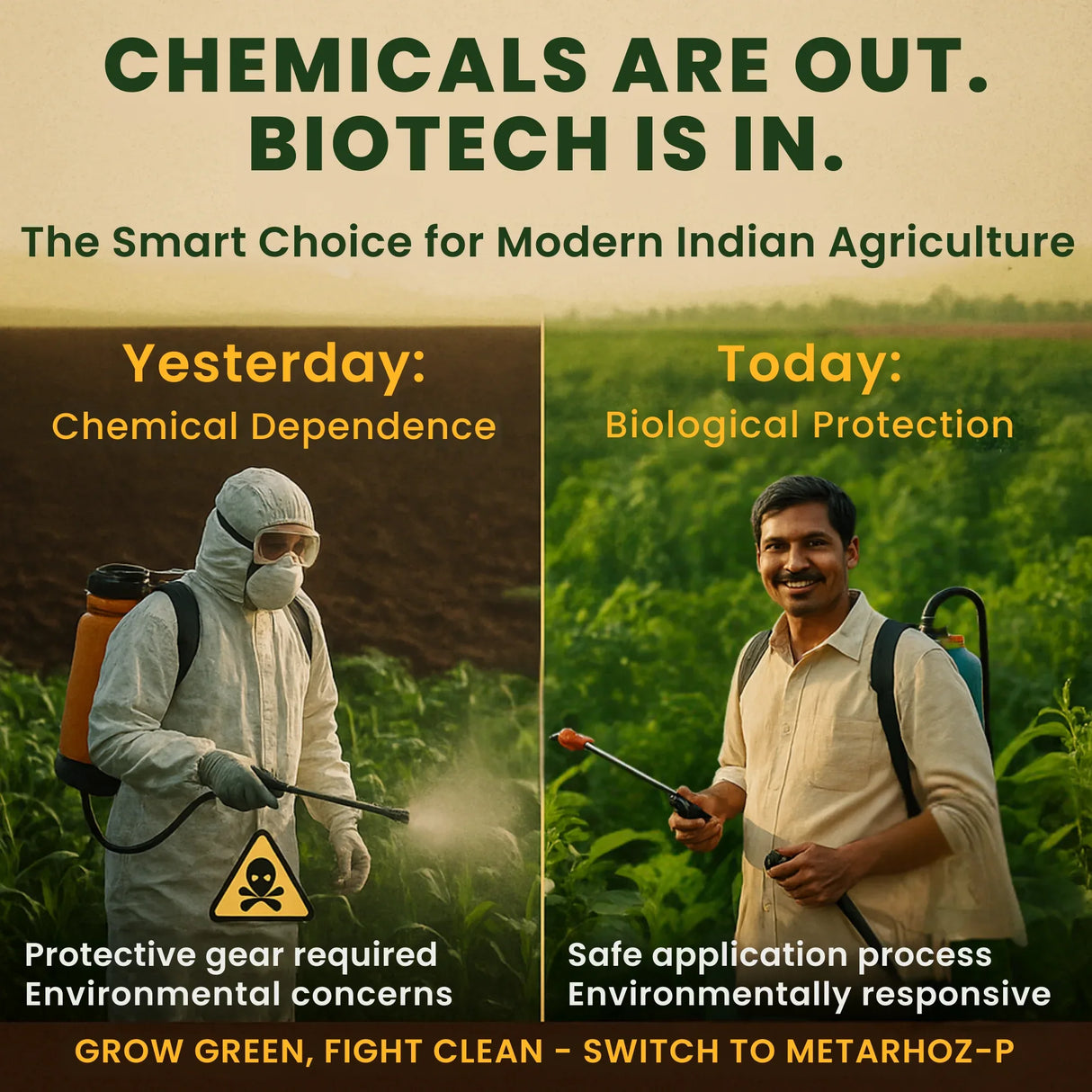 Metarhizium Anisopliae 1% W.P. 1 x 10^8 CFU/gm min. Bio Insecticides for Plants, Crops and Home Gardening - Metarhoz-P - Utkarsh Agrochem Pvt ltd. 