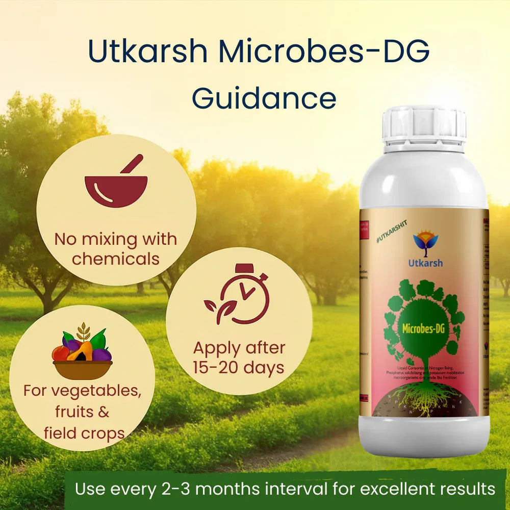Microbes-DG (Combination of Beneficial Microbes) Bio Fertilizer for Natural NPK, Reduce pH & EC in Soil, Robust Plant Growth & Health, Cost-Effective & Ecofriendly - Utkarsh Agrochem Pvt ltd. 