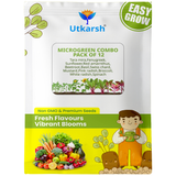 Utkarsh Microgreen Seeds Combo Pack 300 gm | 12 Varieties x 25 gm Each | High Germination, Non-GMO & Untreated Seeds | Easy to Grow at Home | Growing Instructions Included
