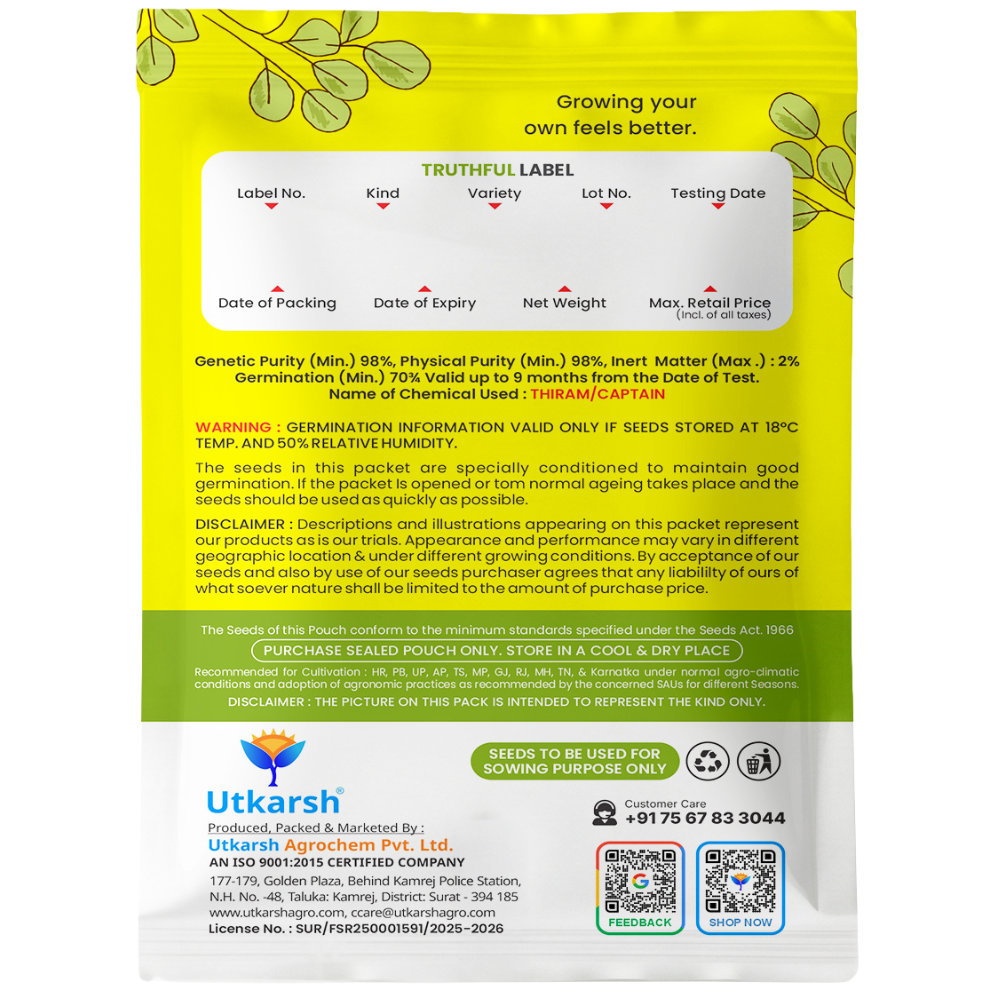 Utkarsh Microgreen Seeds Combo Pack 300 gm | 12 Varieties x 25 gm Each | High Germination, Non-GMO & Untreated Seeds | Easy to Grow at Home | Growing Instructions Included