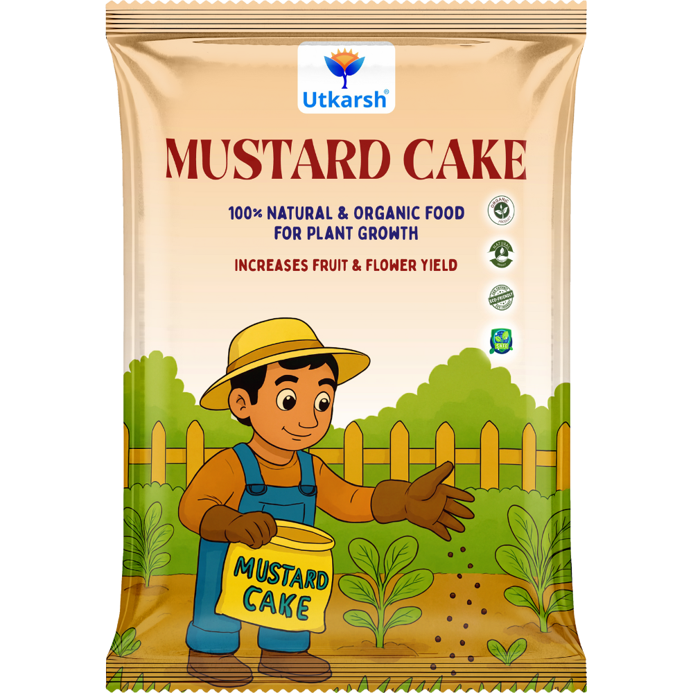 Utkarsh Mustard Cake Powder for Healthy Plants Growth, 100% Pure Organic Sarson Khali, Plant Food for Stronger Roots, Bigger Blooms, Healthier Harvests