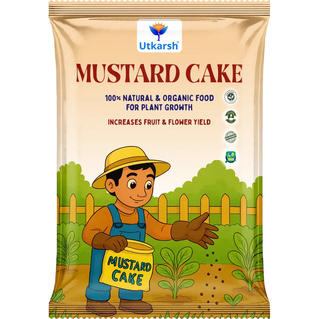 Utkarsh Mustard Cake Powder for Healthy Plants Growth, 100% Pure Organic Sarson Khali, Plant Food for Stronger Roots, Bigger Blooms, Healthier Harvests - Utkarsh Agrochem Pvt ltd. 