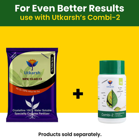 NPK 13 40 13 Fertilizers for Plants | 100% Water Soluble Powder | Complete Plant Food and Nutrition for Healthy Home Garden, Growth Boost for Fruits and Flowers - 25 Kg Bag - Utkarsh Agrochem Pvt ltd. 