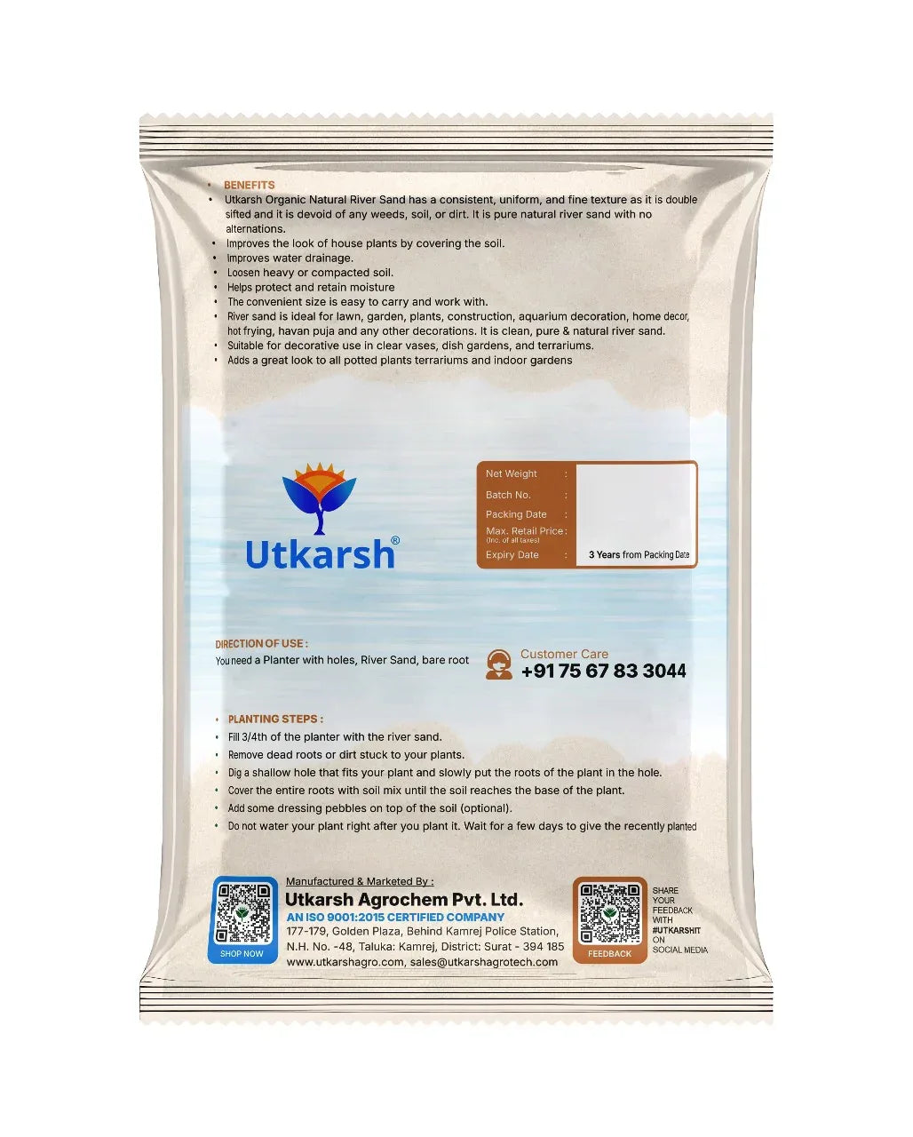 Natural River Sand (Aquarium Sand & Substrate Pure Organic Plants Soil Mix Additive) - Utkarsh Agrochem Pvt ltd. 