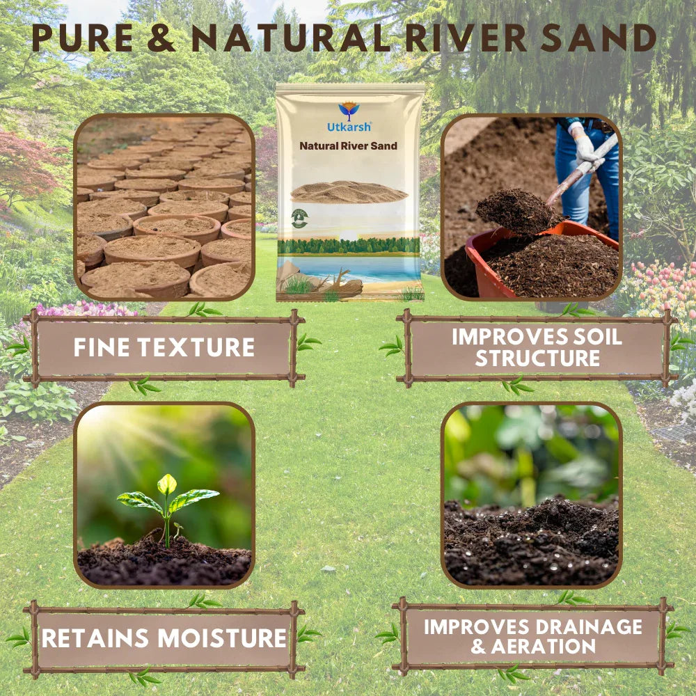 Natural River Sand (Aquarium Sand & Substrate Pure Organic Plants Soil Mix Additive) - Utkarsh Agrochem Pvt ltd. 