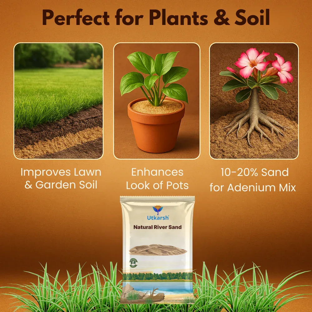 Natural River Sand (Aquarium Sand & Substrate Pure Organic Plants Soil Mix Additive) - Utkarsh Agrochem Pvt ltd. 