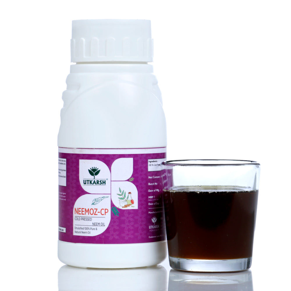 Neemoz C.P. Cold Pressed Neem Oil | 1500 PPM Azadirachtin EC 0.15% W/W Organic Bio-Insecticide | Effective Broad-Spectrum Pest Control for Vegetables, Fruits, Cotton, Rice & Plants