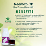 Neemoz C.P. Cold Pressed Neem Oil | 1500 PPM Azadirachtin EC 0.15% W/W Organic Bio-Insecticide | Effective Broad-Spectrum Pest Control for Vegetables, Fruits, Cotton, Rice & Plants