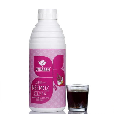 Neemoz-Silver (Azadirachtin E.C. 0.15% w/w 3000 ppm) Neem Oil Based Natural Insecticide - Utkarsh Agrochem Pvt ltd. 
