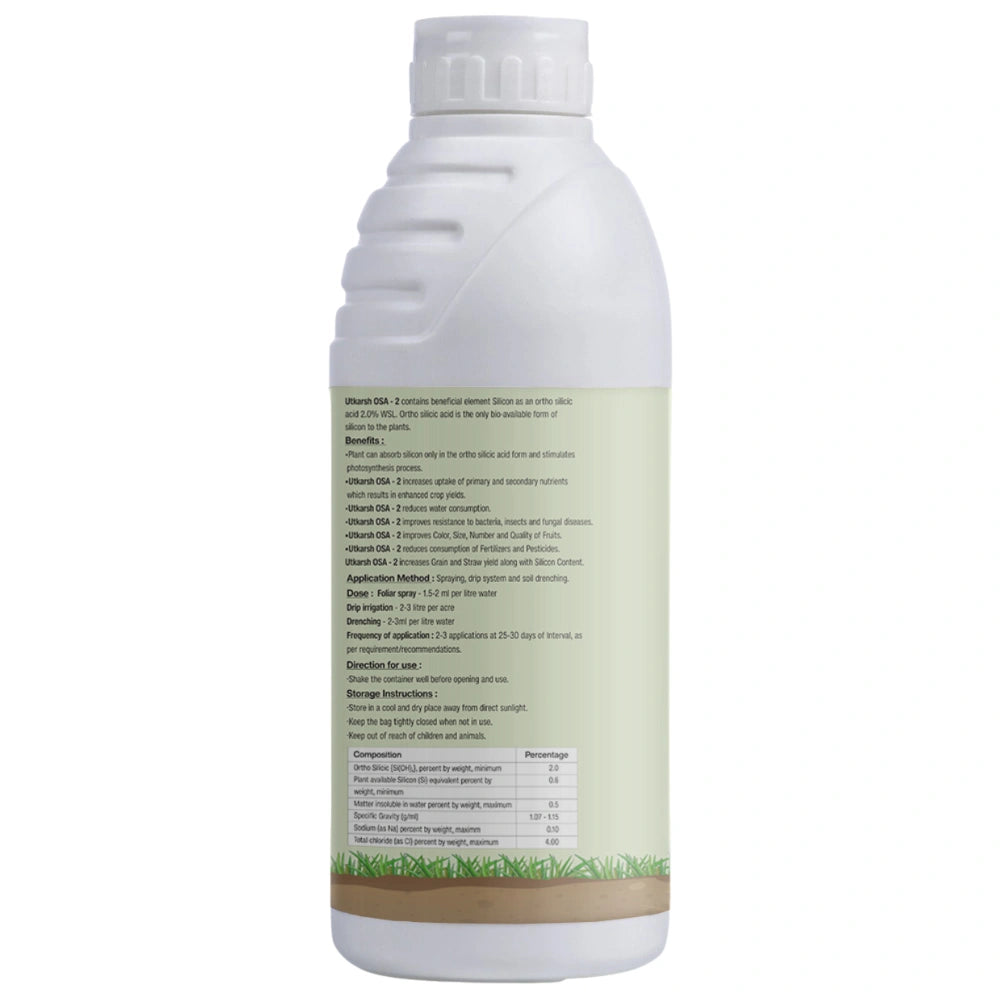 OSA-2 – Orthosilicic Acid 2% w/w Liquid | Silicon Fertilizer for Plants | Improves Plant Strength, Stress Tolerance & Yield