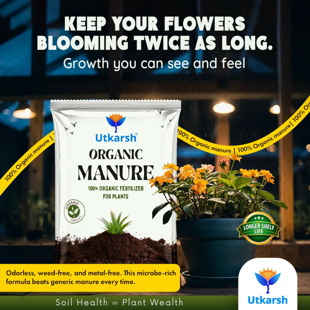 Organic Manure for Potted Plants, Organic Fertilizer for Home Garden, Crops, & Nursery, Khaad for Flowers, Vegetables & Lawn