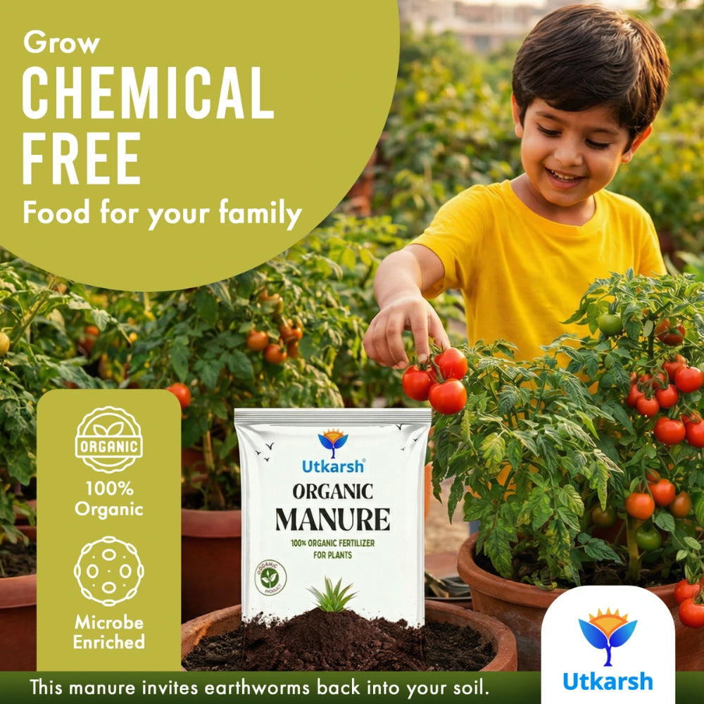 Organic Manure for Potted Plants, Organic Fertilizer for Home Garden, Crops, & Nursery, Khaad for Flowers, Vegetables & Lawn