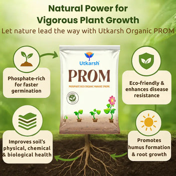 PROM - Phosphate Rich Organic Manure, Organic DAP for Home Garden, Plants, Crops, & Nursery, Khaad for Flowers, Vegetables & Lawn