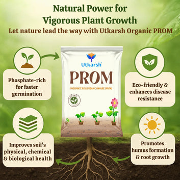 PROM - Phosphate Rich Organic Manure, Organic DAP for Home Garden, Plants, Crops, & Nursery, Khaad for Flowers, Vegetables & Lawn