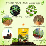 Perlite for Plants Growth, Home Terrace Garden, Indoor & Outdoor Plants, Hydroponics & Horticulture, Conditioner for Potting Soil Mix, Enhances Drainage & Aeration | Size: 2 - 7 mm