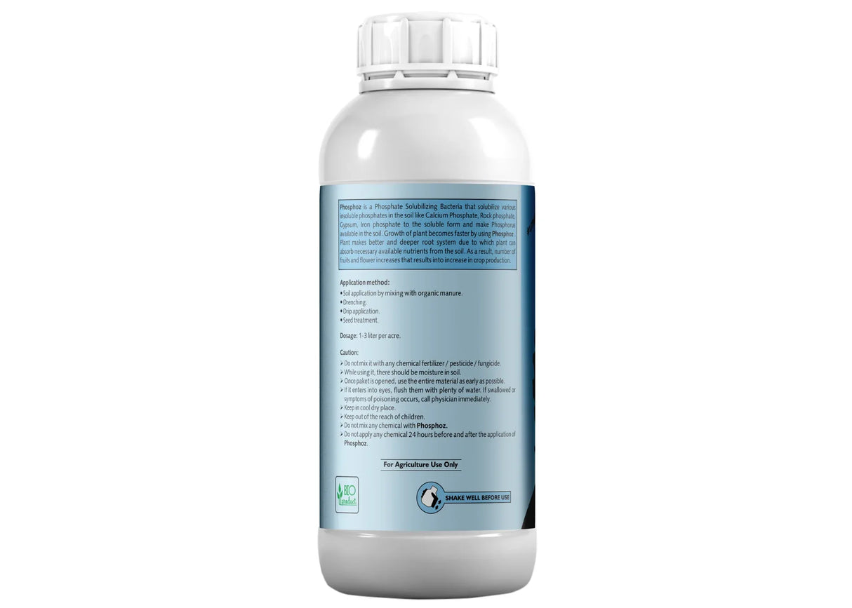 Phosphate Solubilizing Bacteria - PSB, Liquid Bio Fertilizer for Plants Growth, Nutrition, Develops Roots, Increases Flowering & Fruits, Crops | Phosphoz - Utkarsh Agrochem Pvt ltd. 