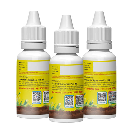 Plant Boost - Liquid Bio Fertilizer, Organic Growth Booster for Faster, Healthier Home Garden Plants, Ideal for Vegetables, Flowers, Herbs & Promotes Healthy Roots (Pack of 3 of 50 ml) - Utkarsh Agrochem Pvt ltd. 
