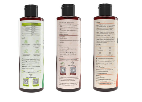 Plant Growth & Nutrition Kit - Promotes Healthy Roots & Robust Growth, Immunity Booster, Organic Liquid Fertilizer & Micronutrients for Home Garden, Indoor & Outdoor Plants - Utkarsh Agrochem Pvt ltd. 