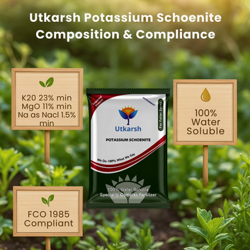 Potassium Schoenite, NPK 00 00 23 Fertilizers for Plants Growth & Home Garden | 100% Water Soluble Powder, Supplement for Fruits & Crops Yields - 25 Kg