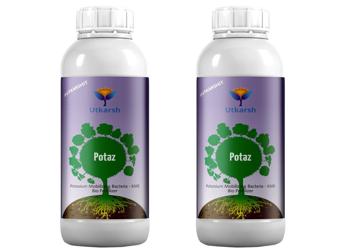 Potassium Solubilizing Bacteria - KSB, Liquid Bio Fertilizer for Plants Growth, Enhances Water Retention and Size, Colour, Quality & Yield of Fruits, Crops | Potaz - Utkarsh Agrochem Pvt ltd. 