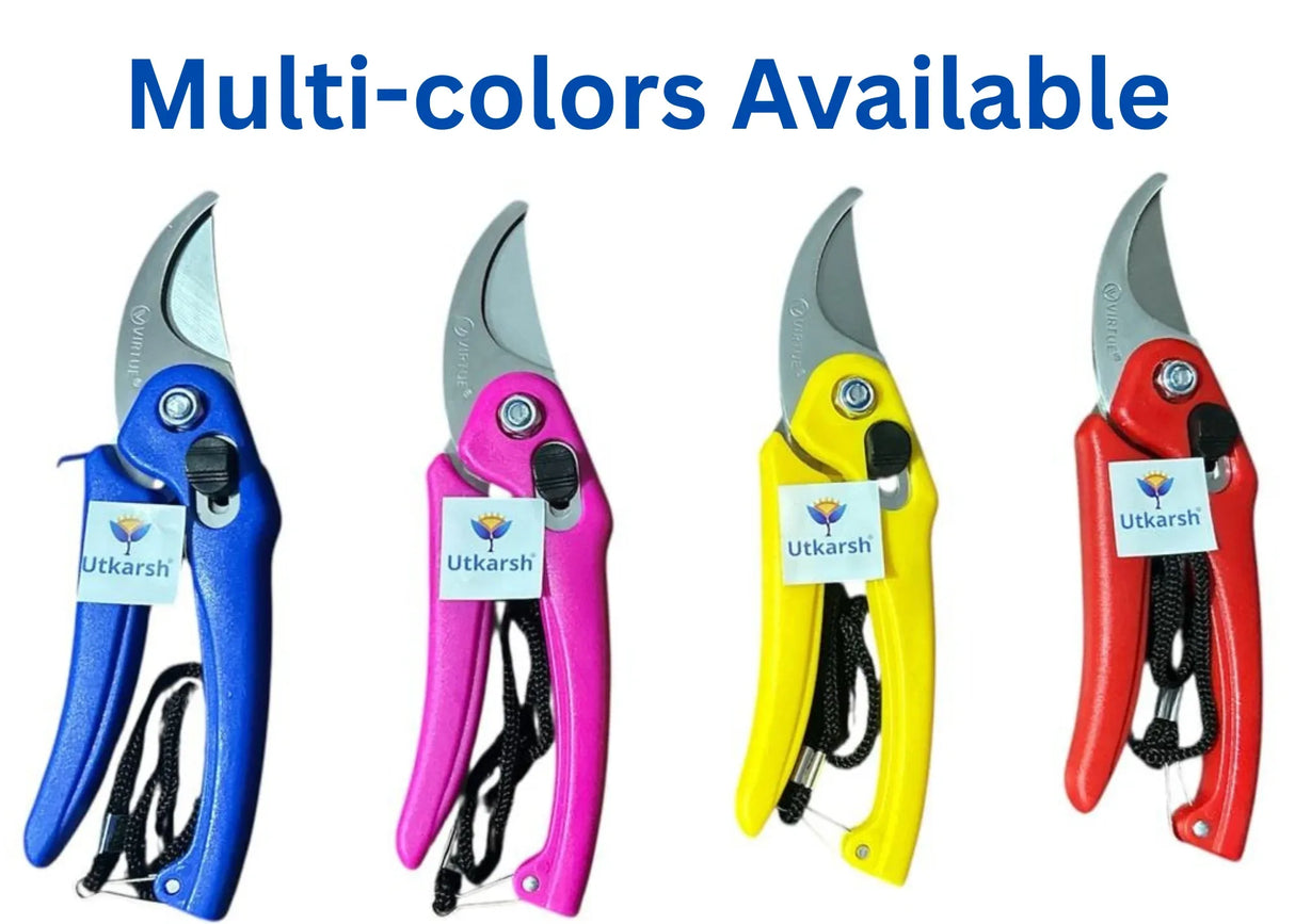 Garden Hand Pruner Cutter with Carbon Steel Blades | Plant Cutter for Home Garden | Wood Branch Trimmer, Sturdy Stem Scissors | Grass Cutting Accessory - Utkarsh Agrochem Pvt ltd. 
