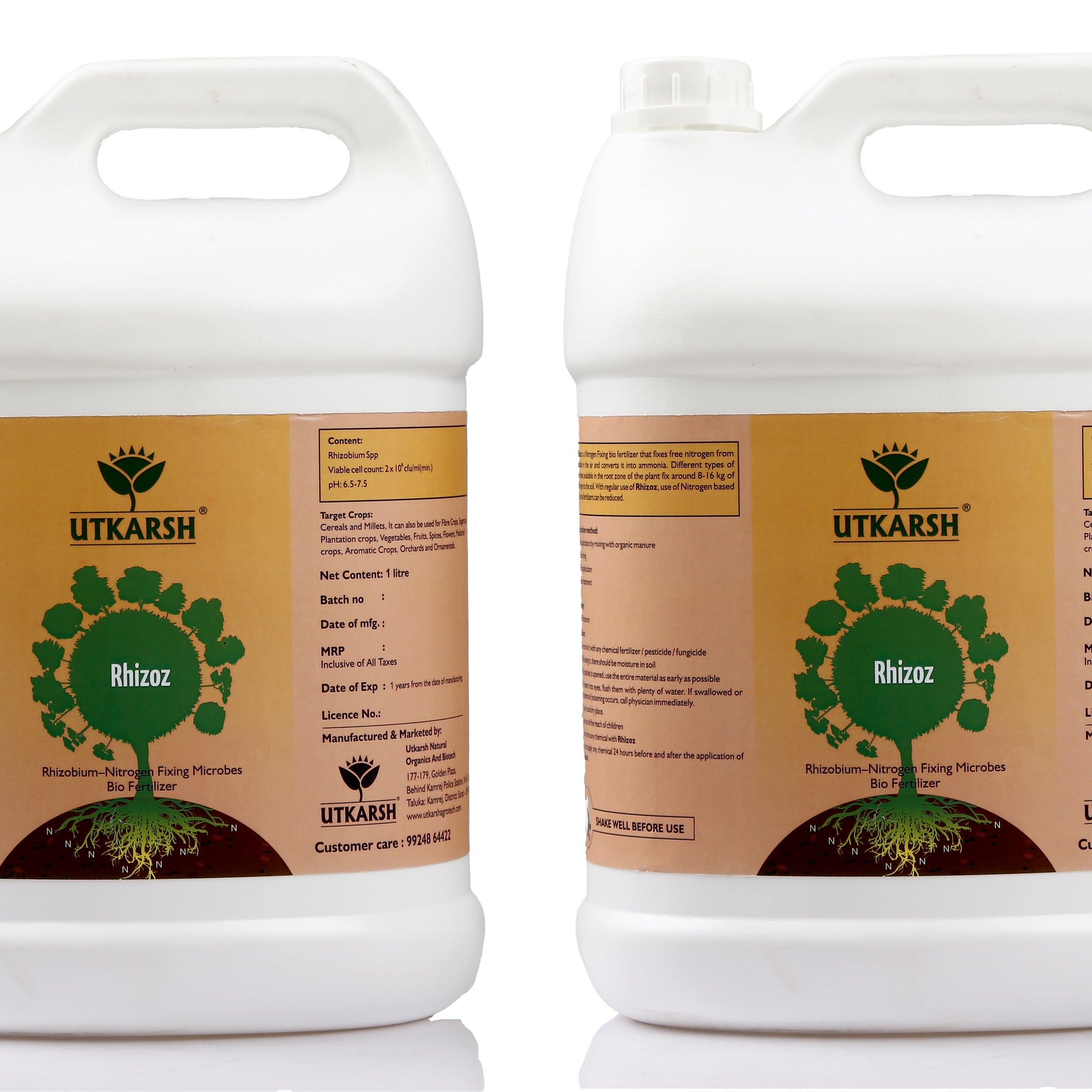 Utkarsh Rhizoz (Rhizobium Nitrogen Fixing Bacteria) Bio Fertilizer, 20 Litre