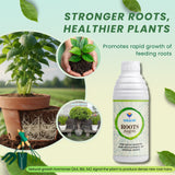 Roots Multiplier infographic showing plant growth benefits
