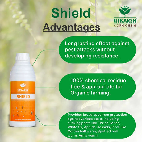 Shield | 100% Organic Botanical Pest Control, Natural Plant Protector | Compatible with all kinds of Chemical Fertilizer, Bio Pesticide and Bio Fungicide - Utkarsh Agrochem Pvt ltd. 