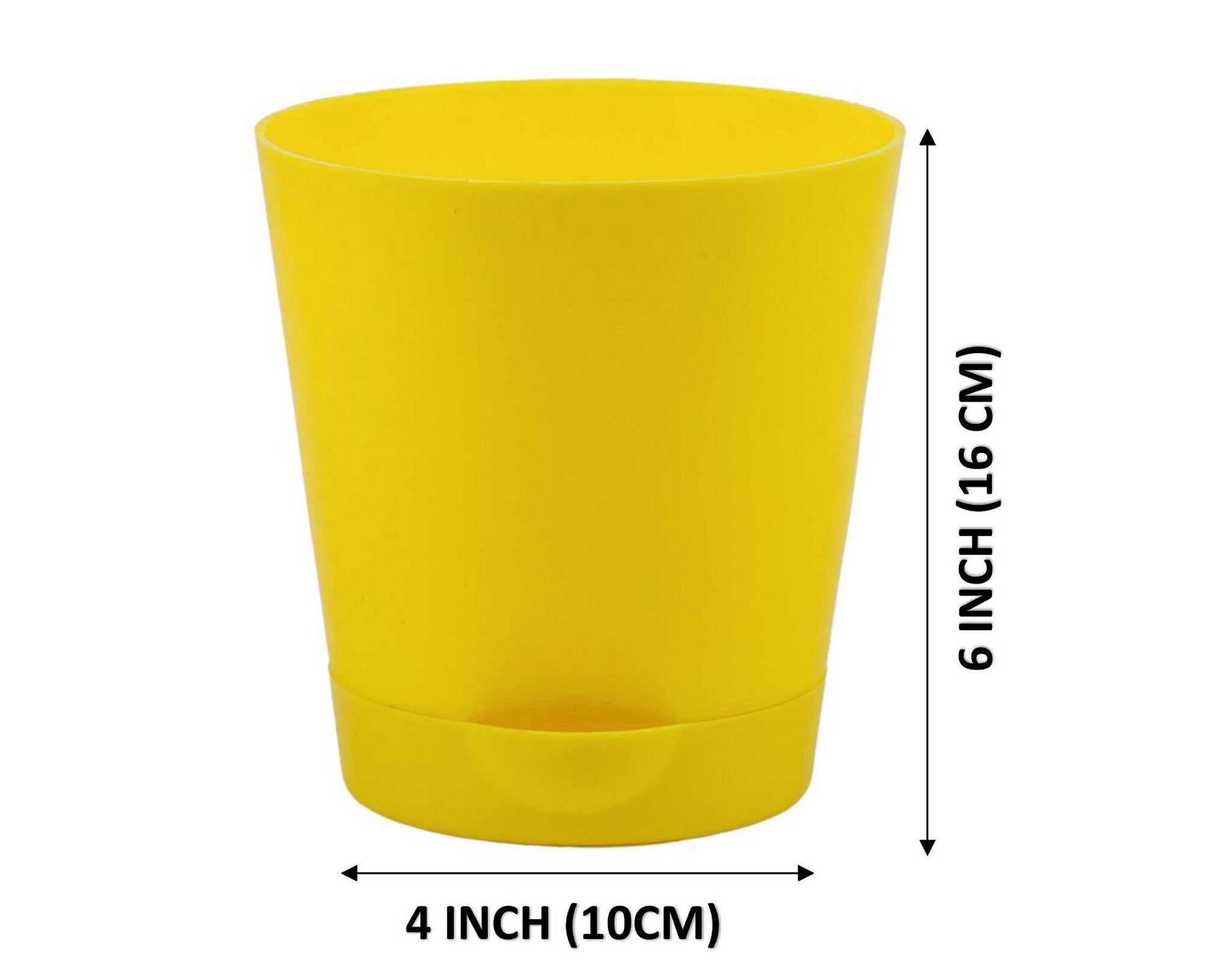 Utkarsh Super High-Quality|UV Treated|Durable Virgin Plastic Single-Color Self-Watering Round Flower|Plant Pots for Home Planters, Terrace, Garden, Balcony, Office, Restaurants |Multicolor|Home Indoor & Outdoor Garden Plants |4" Size